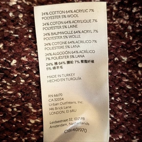 Anthropologie burgundy sweater dress tunic top boho Sz Small - Picture 10 of 10